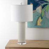 Gallery Designs REVERE MATTE PEWTER CYLINDER CERAMIC LAMP