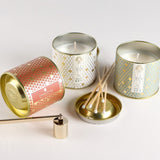 Candlefish EMBOSSED LID GOLD TIN CANDLE
