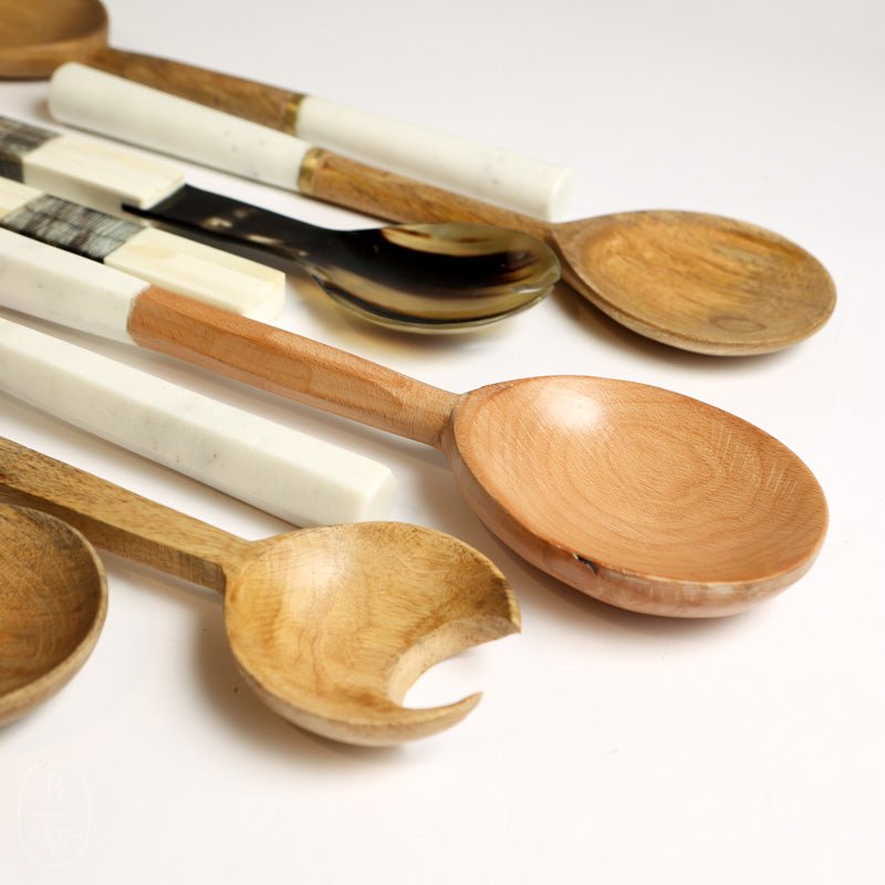 Zodax KENYA WOOD AND MARBLE SALAD SERVER SET