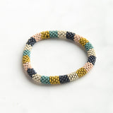 Ink and Alloy SLIDE AND STACK BRACELET Teal Navy Multi Stripe