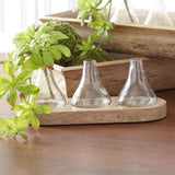BUD VASES ON WOOD TRAY - K and K Interiors
