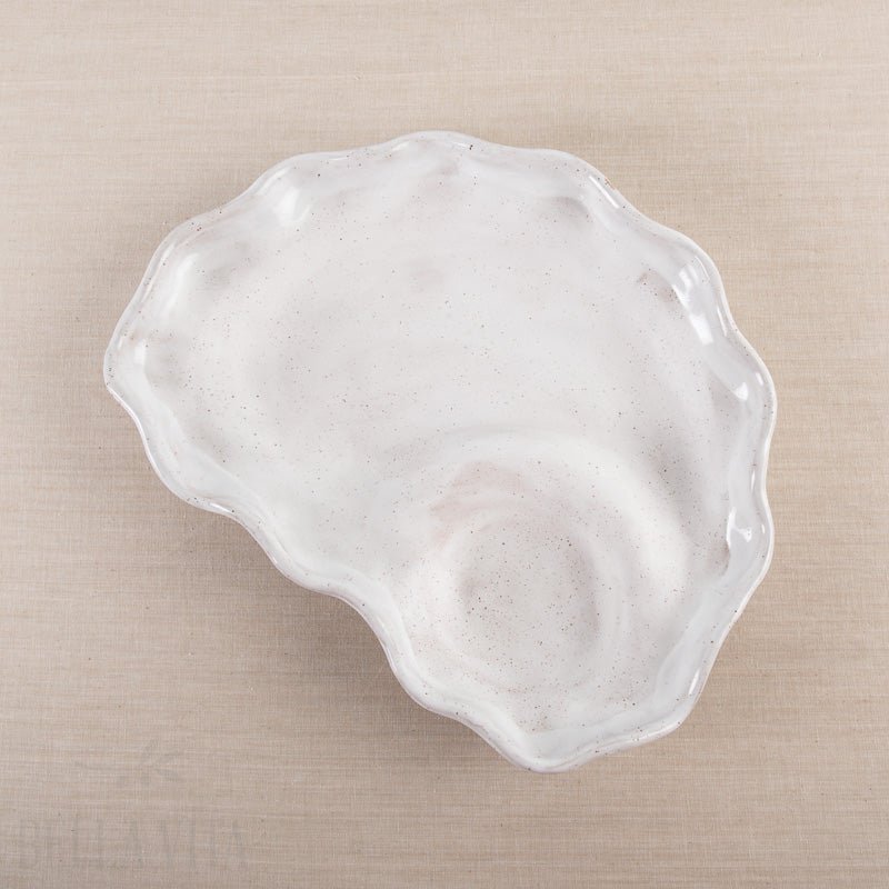 Etta B Pottery WAVY CHIP AND DIP DISH Simply White