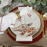 Casafina DEER FRIENDS DINNER PLATE SET OF 4 White