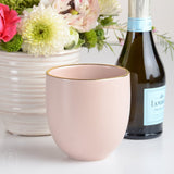 Blush and Bough STONEWARE GOLD RIM STEMLESS CUP Lychee