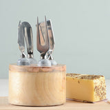 Creative Co-op CHEESE SERVER SET WITH MANGO WOOD STAND