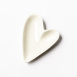 Creative Co-op CERAMIC HEART RING DISH White