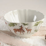 Casafina DEER FRIENDS LARGE TALL BOWL White