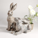 K and K Interiors DISTRESSED GRAY RESIN BUNNY