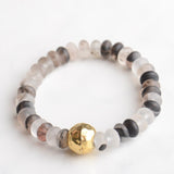 Virtue BEADED BRACELET WITH GOLD BALL Grey Frosted
