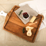 Montes Doggett SQUARE CUTTING BOARD WITH WHITE HANDLE