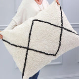 Pom Pom At Home FREDDIE BIG PILLOW WITH INSERT Ivory_Charcoal 28x36