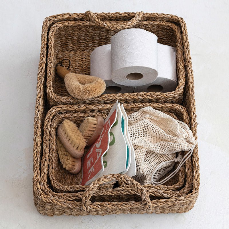 NESTED SEAGRASS BASKET SET - Creative Co-op
