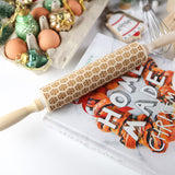 Creative Co-op WOOD CARVED ROLLING PIN