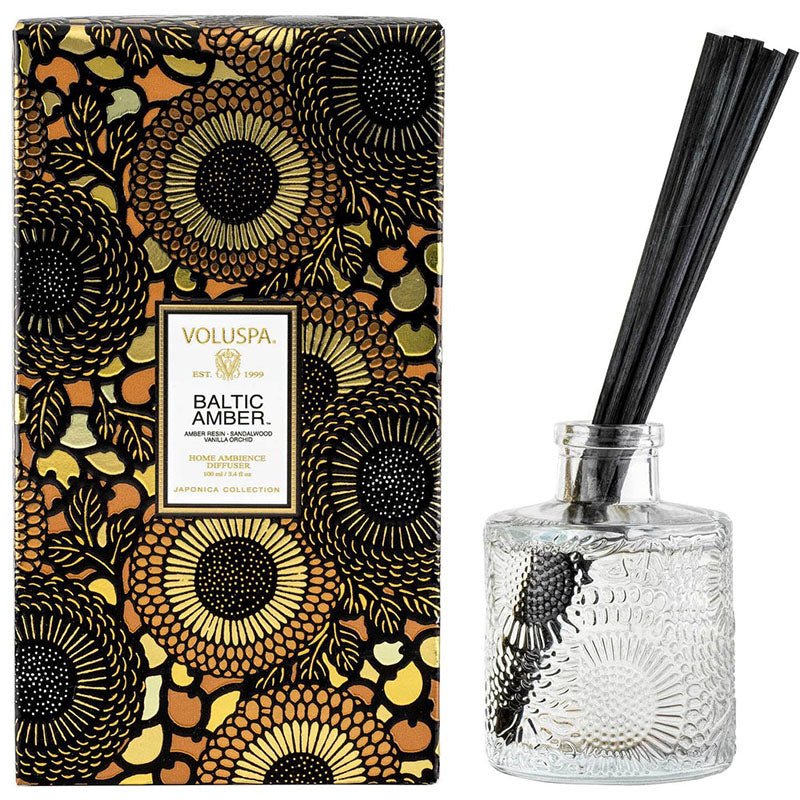 Voluspa BOXED REED DIFFUSER Baltic Amber
