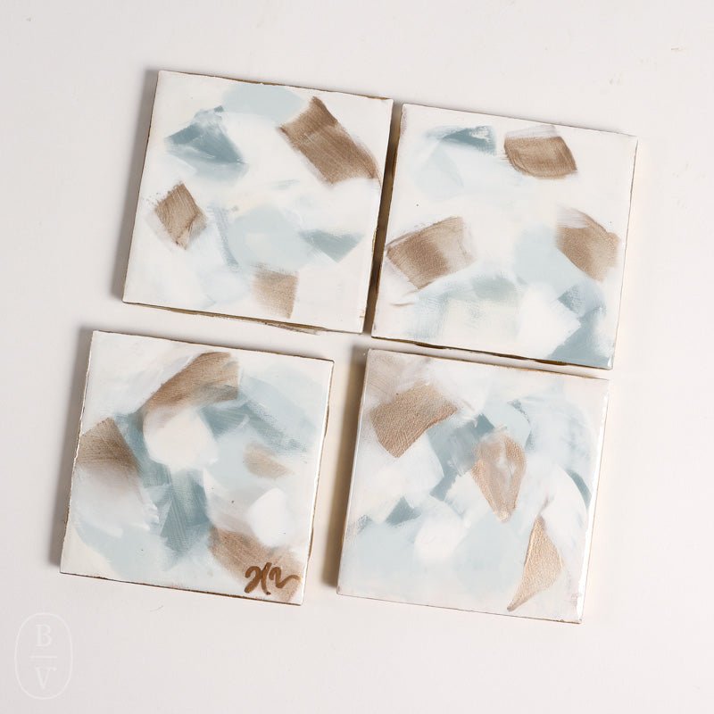 Haley Farris Fine Art ABSTRACT COASTER SET Blue