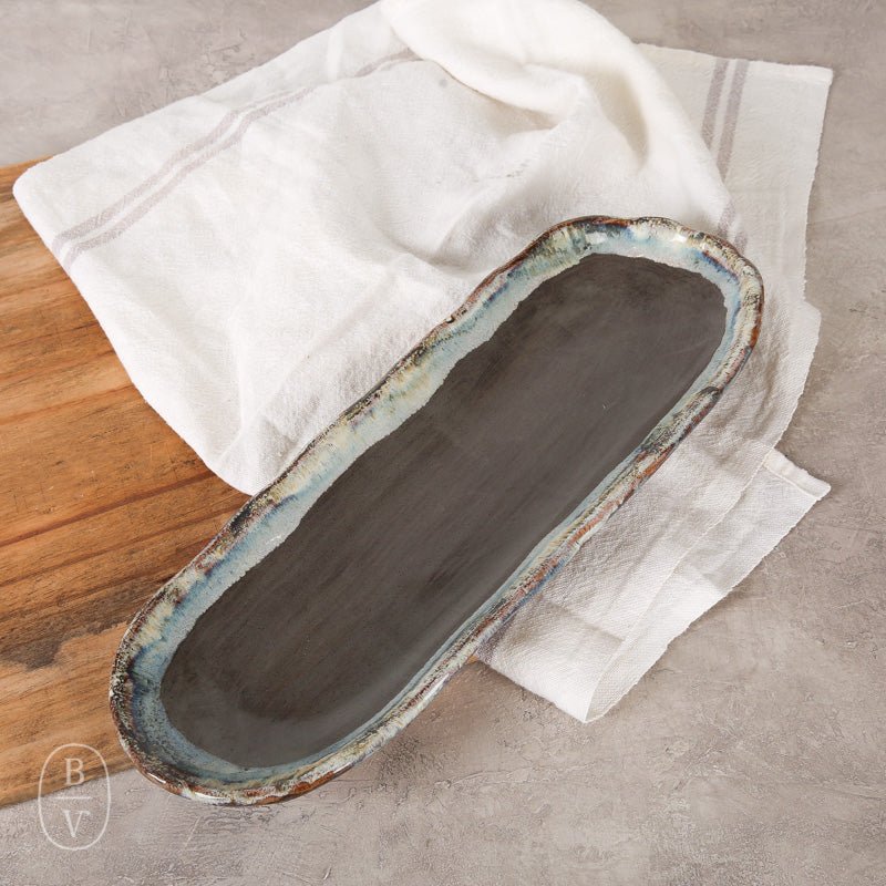 Etta B Pottery BREAD TRAY Gray