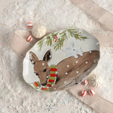 Casafina DEER FRIENDS SMALL OVAL PLATTER White