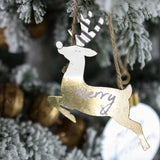 Mudpie LAYERED GOLD SILVER METAL ORNAMENT Merry
