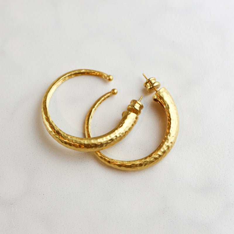 Julie Vos HAMMERED HOOP EARRINGS Large