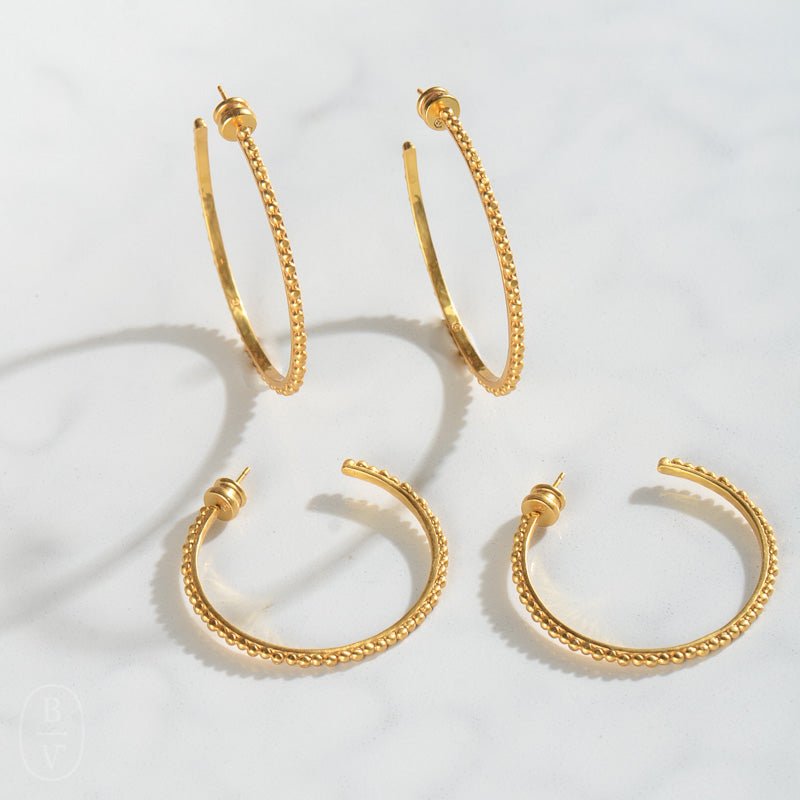 Julie Vos COLETTE BEAD HOOP EARRINGS Gold