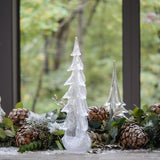 Simon Pearce SILVER LEAF GLASS EVERGREEN TREE 18