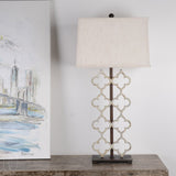 Ferro Designs IRON QUATREFOIL LAMP WITH IRON BASE