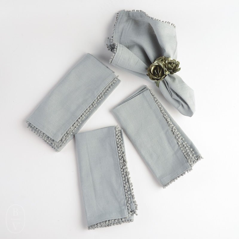 Mudpie POM NAPKIN SET OF 4 Gray