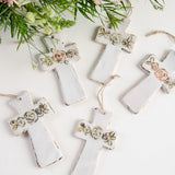 FLORAL CROSS ORNAMENT - Etta B Pottery