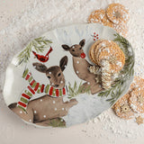 Casafina DEER FRIENDS LARGE OVAL PLATTER White