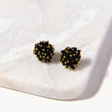 Ink and Alloy CLUSTER POST EARRINGS Black Glass_Brass