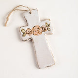 FLORAL CROSS ORNAMENT - Etta B Pottery