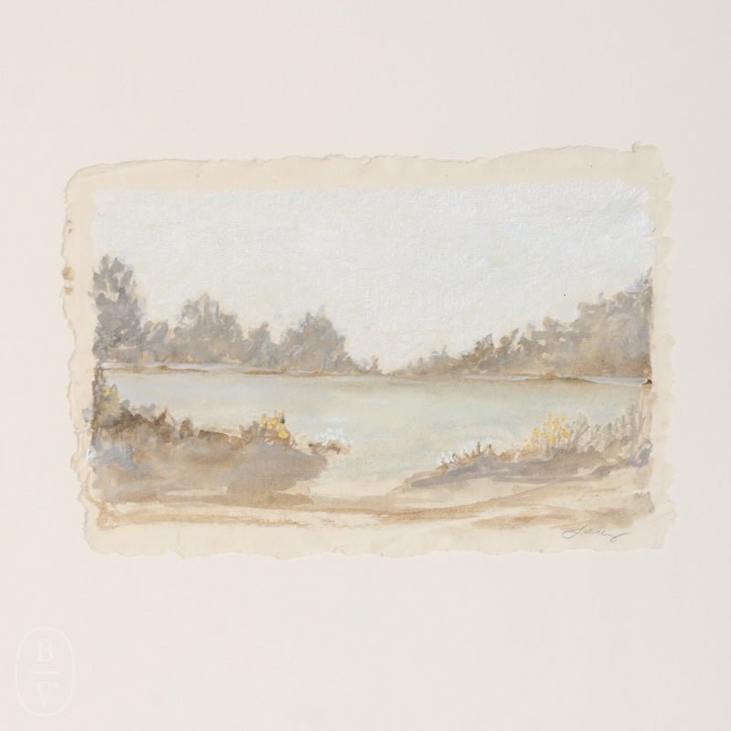 PEACE LANDSCAPE DECKLE EDGE FRAMED PAINTING - SERIES 3 NO 5 - By Lacey