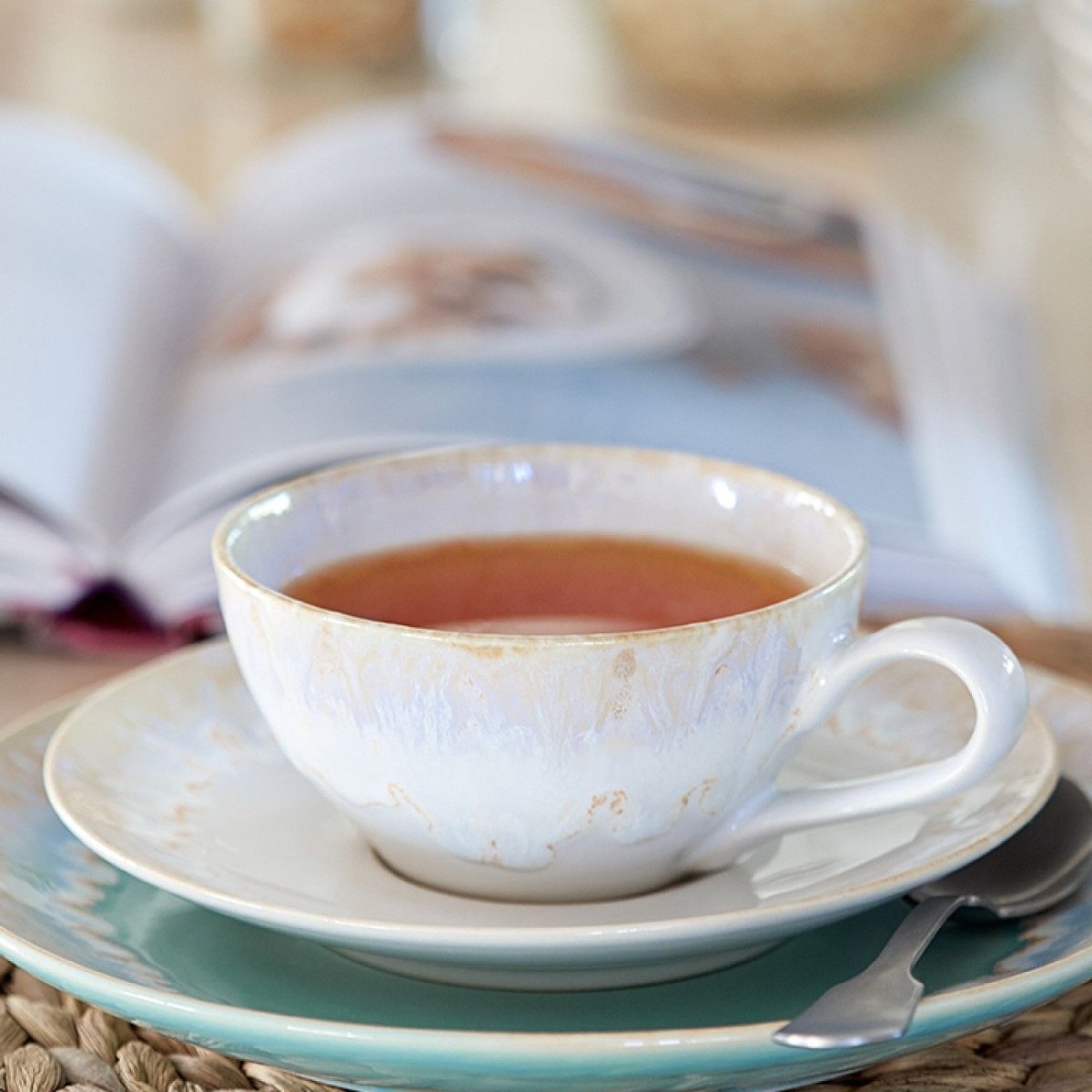 Casafina by Costa Nova TAORMINA TEA CUP_SAUCER White