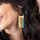 Ink and Alloy RECTANGLES FRINGE ON TRIANGLE EARRINGS