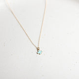 eNewton Design SIGNATURE CROSS GOLD CHARM NECKLACE Turquoise 16"