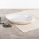 Etta B Pottery OVAL DISH WITH DRAPING HANDLES