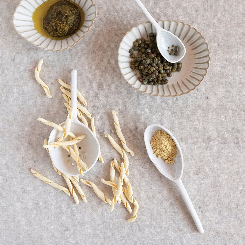 Creative Co-op STONEWARE STRAINER SPOON WITH REACTIVE GLAZE