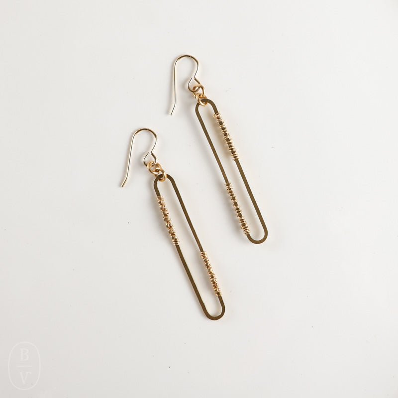 WIRE WRAPPED BAR EARRINGS - Darby Drake Jewelry and Design