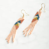 Ink and Alloy PETITE FRINGE SEED BEAD EARRINGS Blush_Rust_Peacock