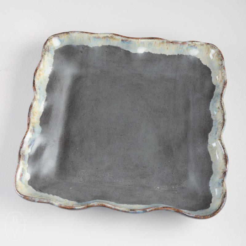 Etta B Pottery SQUARE PLATTER Gray