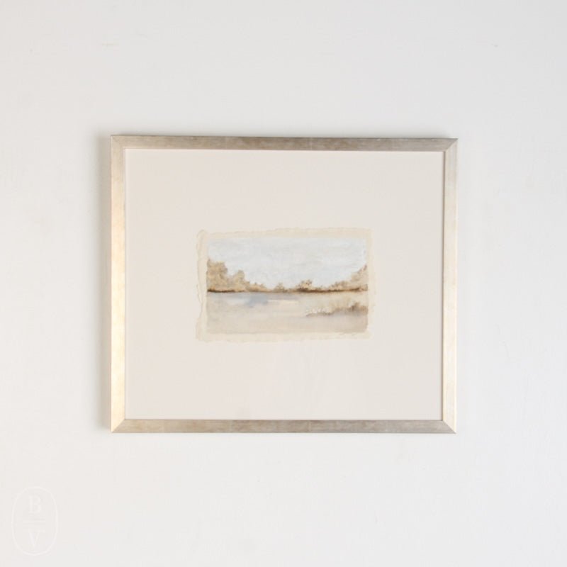 PEACE LANDSCAPE DECKLE EDGE FRAMED PAINTING - SERIES 3 NO 3 - By Lacey