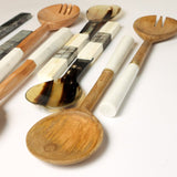 Zodax HERITAGE WOOD AND MARBLE SALAD SERVER SET