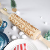 Creative Co-op WOOD CARVED ROLLING PIN