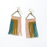 Ink and Alloy RECTANGLES FRINGE ON TRIANGLE EARRINGS Blush_Citron_Teal