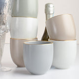 Blush and Bough STONEWARE GOLD RIM STEMLESS CUP