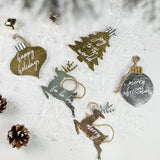 Mudpie LAYERED GOLD SILVER METAL ORNAMENT