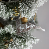 Mudpie LAYERED GOLD SILVER METAL ORNAMENT Fa La La