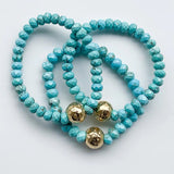 Virtue BEADED BRACELET WITH GOLD BALL Turquoise