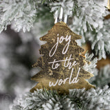 Mudpie LAYERED GOLD SILVER METAL ORNAMENT Joy To The World