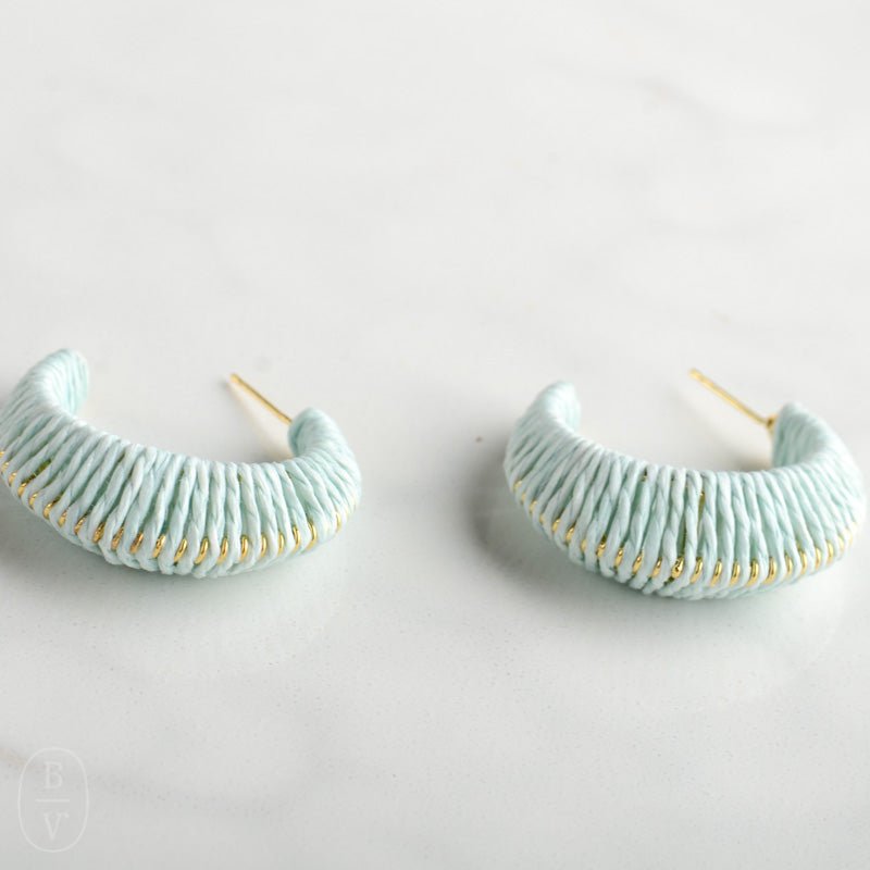 RAFFIA WRAPPED HOOP EARRINGS - Ink and Alloy
